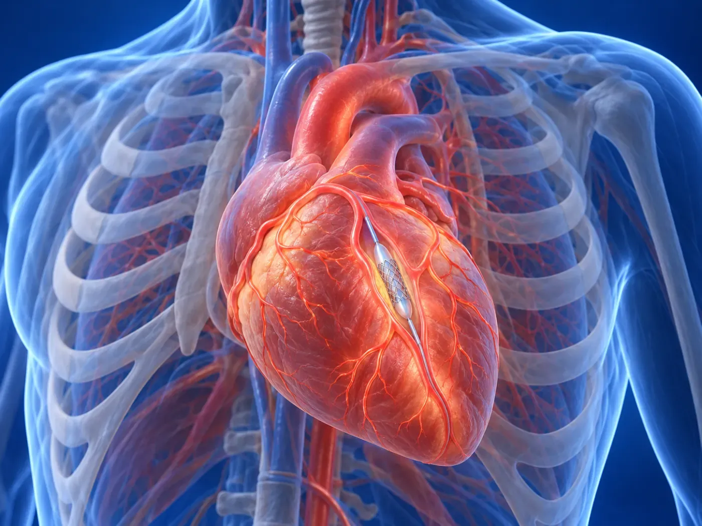 Kalp damarındaki daralmaya balon kateterle yerleştirilen stent